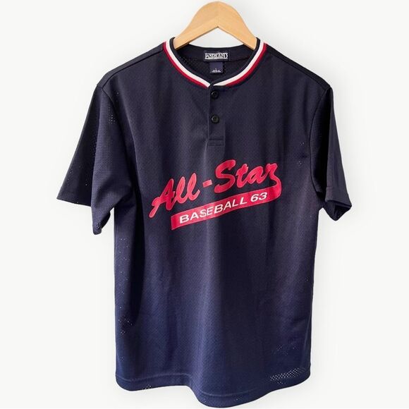 Lands’ End Vintage VTG Retro Short Sleeve Mesh Baseball Style Jersey Tee. Large. - Picture 1 of 5